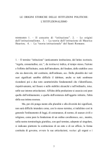 le origini storiche delle istituzioni politiche: l`istituzionalismo