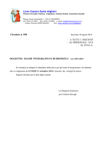 Esami integrativi 2014 - Liceo Classico "Dante Alighieri"