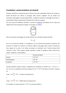 Conduttori, semiconduttori ed isolanti