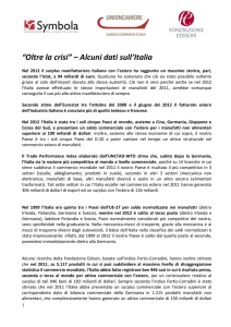 "Oltre la crisi" - Alcuni dati sull`Italia