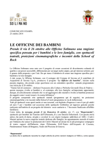 COMUNICATO STAMPA 23 ottobre 2014 LE OFFICINE DEI