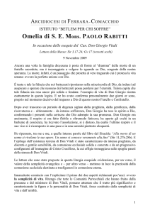 Ancora una volta la famiglia diocesana è posta di fronte al “dramma