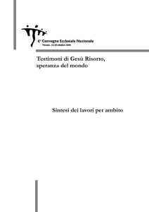 sintesi dei lavori per ambito - 4° Convegno Ecclesiale Nazionale