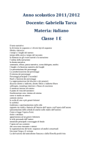 Anno scolastico 2011/2012 Docente: Gabriella Tarca Materia