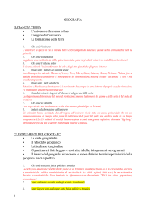 il programma di geografia con domande e risposte