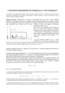 SISTEMI DI RIFERIMENTIO INERZIALI E NON INERZIALI