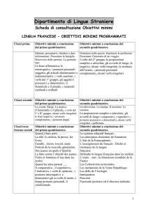 Scheda di consultazione Obiettivi minimi