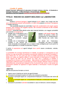 TITOLO: RISCHIO DA AGENTI BIOLOGICI nei LABORATORI