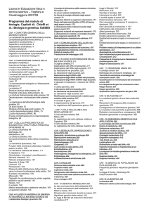 Programma del modulo di biologia