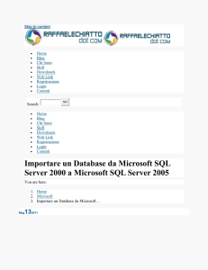 Importare un Database da Microsoft SQL Server 2000 a Microsoft