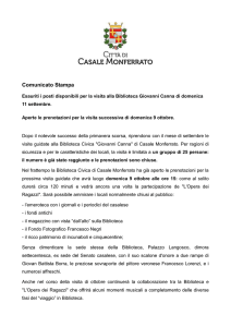 Comunicato stampa  - Comune di Casale Monferrato