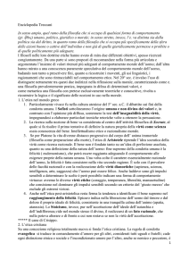 Enciclopedia Treccani In senso ampio, quel ramo della filosofia che