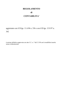 REGOLAMENTO di CONTABILITA` aggiornato con il D.lgs. 11.6.96 n