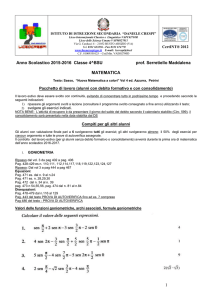 LAVORO PER IL RECUPERO DI MATEMATICA