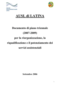 Schema di piano dell`offerta di servizi per la AUSL di Latina