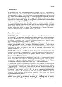 Lettera di presentazione della Programmazione del sessennio 2009