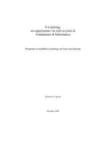 E-Learning: un esperimento via web su corsi di Fondamenti di