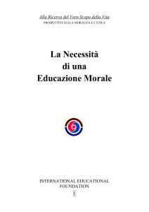 La necessità di un`educazione morale