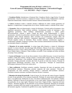 programma (a.a. 2012/2013) - Facoltà di Medicina e Chirurgia