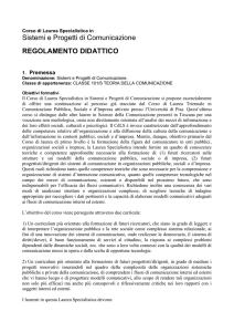 Regolamento - Scienze della Comunicazione, Pisa