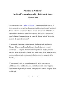 "Caritas in Veritate". Un invito all`economia perché rifletta su se stessa