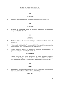 Manzi Franco: Bibliografia - Facoltà Teologica dell`Italia Settentrionale