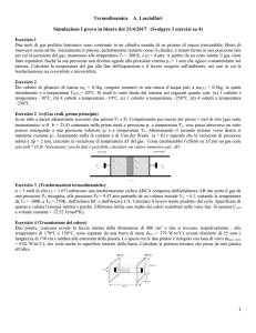 Termodinamica A. Lascialfari Simulazione I prova in itinere