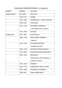 Calendario verifiche sospesi