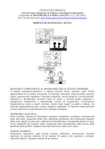 Programma di MATEMATICA E FISICA (16 CFU) AA 2013