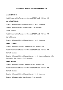 Orario delle lezioni TFA A048 - Dipartimento di Matematica e