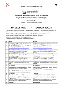 notice of race / bando di regata