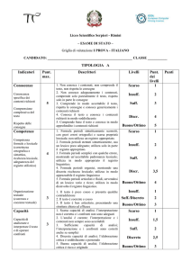 Griglia I prova - Liceo Serpieri