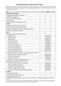 Checklist INAHTA per valutare gli HTA report.