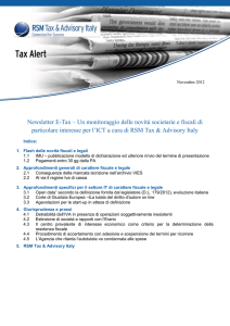 Novembre 2012 Newsletter E-Tax – Un monitoraggio delle novità
