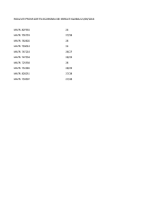 RISULTATI PROVA SCRITTA ECONOMIA DEI MERCATI GLOBALI