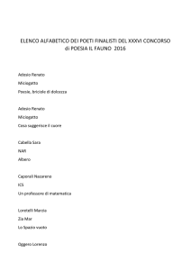 elenco alfabetico dei poeti finalisti