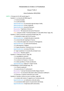 PROGRAMMA DI STORIA E CITTADINANZA Classe 3a Info 3 Anno