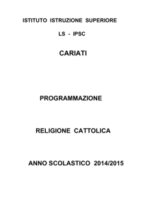 PROGRAMMAZIONE religione 2014 2015 CARIATI