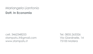 Mariangela Liantonio Dott. In Economia cell. 3462348253 Tel