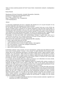 Titolo: Il sistema marittimo-portuale del Friuli Venezia Giulia