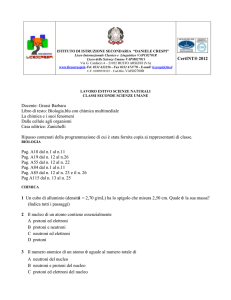 lavoro estivo scienze naturali