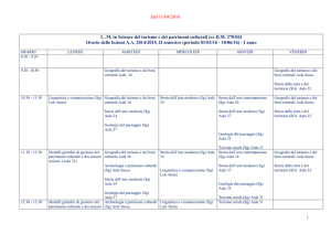 Orario II semestre e inizio corsi