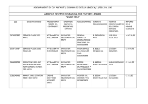 Contratti e forniture 2014 - Archivio di Stato di Siracusa