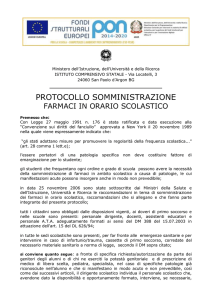 protocollo somministrazione farmaci orario scolastico 2016