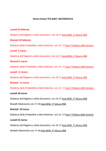 Orario delle lezioni TFA A047 - Dipartimento di Matematica e