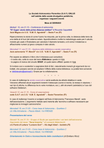 Scarica il programma di Gennaio - Società Astronomica Fiorentina
