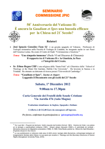 Seminario COMMISSIONE JPIC 50 ° Anniversario del Vaticano II