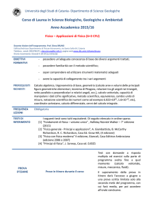 programma del corso - Dipartimento di Scienze Biologiche