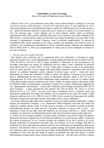 Sostenibilità, tra etica ed ecologia Simone Morandini (Fondazione