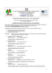 lavoro per il recupero di matematica